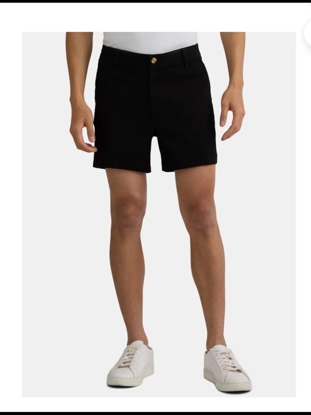 George Men's Relaxed Stretch Twill Flat Front Shorts, 9" Inseam Black